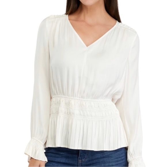 PHILOSOPHY Gray Satin V-neck Blouse, size Medium - Picture 16 of 16